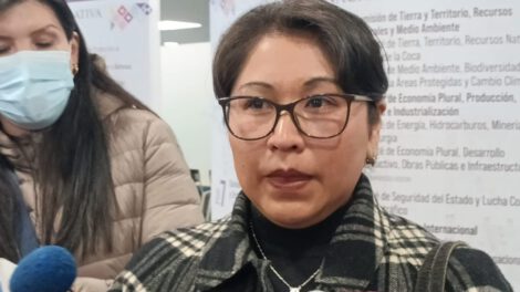 La diputada del MAS, Gladys Quispe, reclama sobre el presupuesto de senadores y diputados