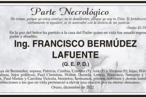 Necrológico de Ing. Francisco Bermúdez Lafuente