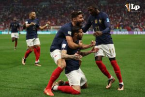 Francia Copa del Mundo celebra el gol de apertura
