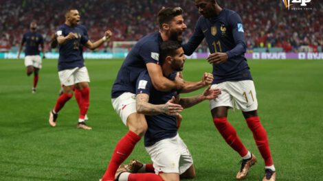 Francia Copa del Mundo celebra el gol de apertura