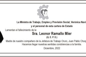 Necrológico de Leonor Ramallo Mier