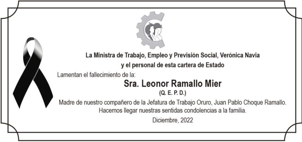 Necrológico de Leonor Ramallo Mier