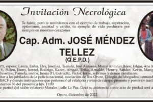 Invitación Necrológica: José Méndez Téllez (Q.E.P.D.)