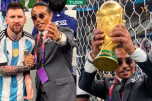 Salt Bae generó mucha molestia metiéndose a la cancha para tomarse fotos con los campeones y el trofeo