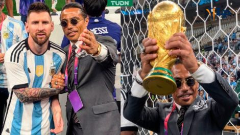 Salt Bae generó mucha molestia metiéndose a la cancha para tomarse fotos con los campeones y el trofeo