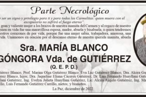 Necrológico de María Blanco Góngora