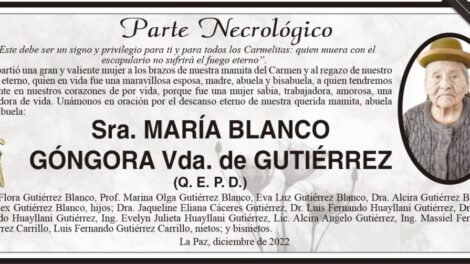 Necrológico de María Blanco Góngora