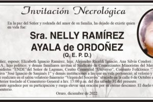Invitación Necrológica de Nelly Ramírez Ayala