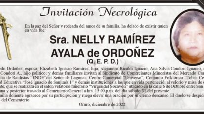 Invitación Necrológica de Nelly Ramírez Ayala