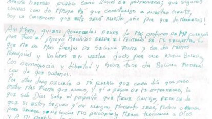 Camacho advierte responsabilidad de Luis Arce en caso de fallecimiento