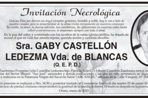 Invitación Necrológica de Gaby Castellón Ledezma