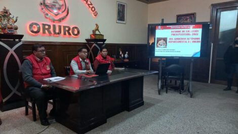 Ejecución del presupuesto institucional en la Gobernación de Oruro