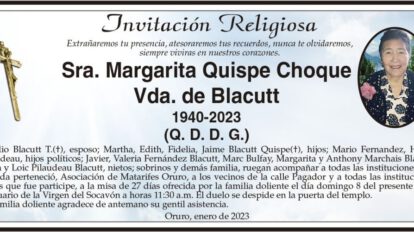 Margarita Quispe Choque Vda. de Blacutt