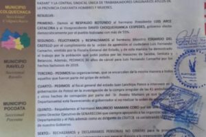 Personas no gratas en Chayanta a los legisladores Loza y Arce