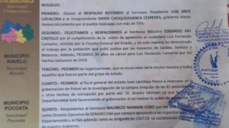 Personas no gratas en Chayanta a los legisladores Loza y Arce