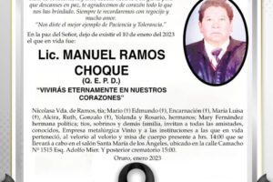 Lic. Manuel Ramos Choque Q. E. P. D.