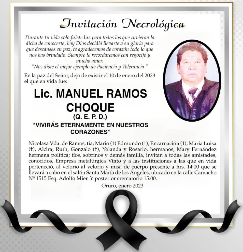 Lic. Manuel Ramos Choque Q. E. P. D.