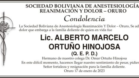 Condolencia por Lic. Alberto Marcelo Ortuño Hinojosa