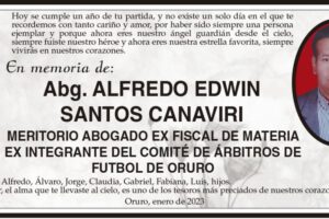 En memoria de Abg. Alfredo Edwin Santos Canaviri