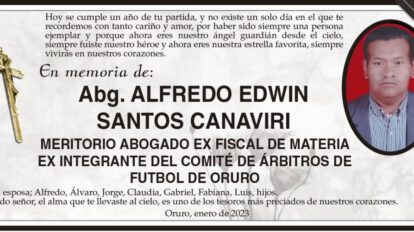 En memoria de Abg. Alfredo Edwin Santos Canaviri