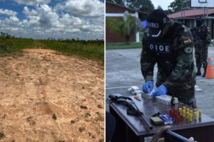 Pista clandestina de aterrizaje y droga en Norte paceño