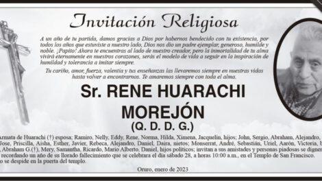 Invitación Religiosa para Sr. Rene Huarachi Morejón