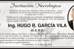 Invitación Necrológica: Ing. Hugo R. García Vila