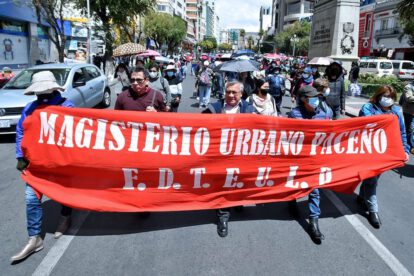 Marcha de protesta del Magisterio de La Paz