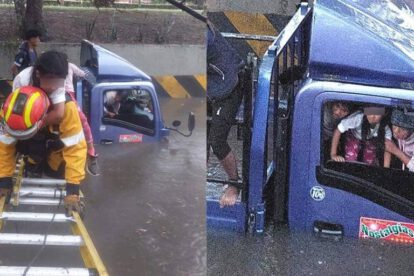 Inundación en Cochabamba y rescate de familia atrapada