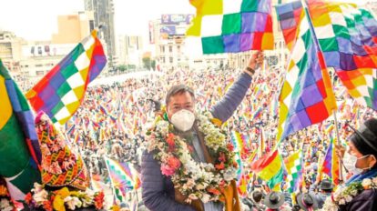 Presidente de Bolivia, Luis Arce, celebra los 14 años de la Constitución Política del Estado