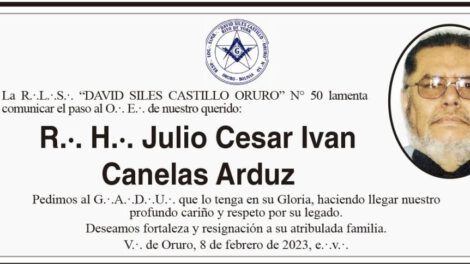 Necrológico de Julio Cesar Ivan Canelas Arduz