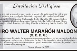 Obituario de Ramiro Walter Marañón Maldonado