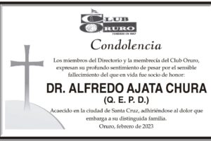 Condolencia por el fallecimiento del Dr. Alfredo Ajata Chura