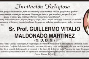 Invitación Religiosa para Guillermo Vitalio Maldonado Martínez