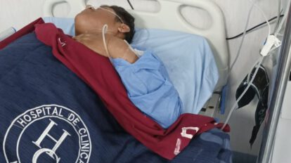 César Apaza en el Hospital de Clínicas