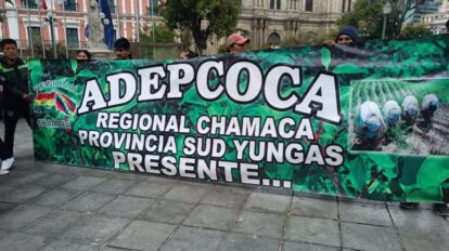 Integrantes de la Asociación Departamental de Productores de Coca (Adepcoca) de la Regional Chamaca