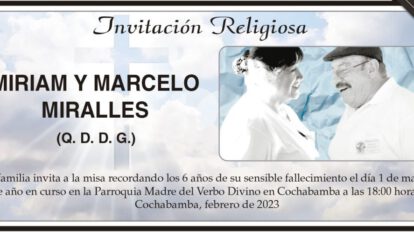 Misa recordatoria de Miriam y Marcelo Miralles