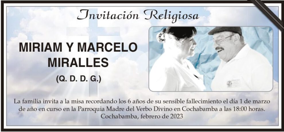 Misa recordatoria de Miriam y Marcelo Miralles
