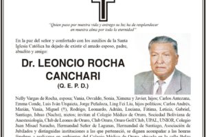 Necrológico del Dr. Leoncio Rocha Canchari