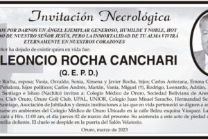 Invitación Necrológica: Dr. Leoncio Rocha Canchari