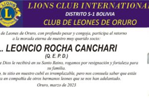 Necrológico de L. Leoncio Rocha Canchari