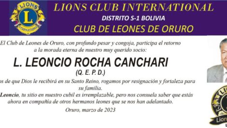 Necrológico de L. Leoncio Rocha Canchari