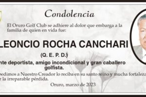 Condolencia por la pérdida del Dr. Leoncio Rocha Canchari