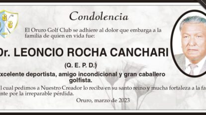Condolencia por la pérdida del Dr. Leoncio Rocha Canchari