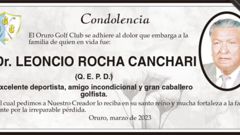 Condolencia por la pérdida del Dr. Leoncio Rocha Canchari