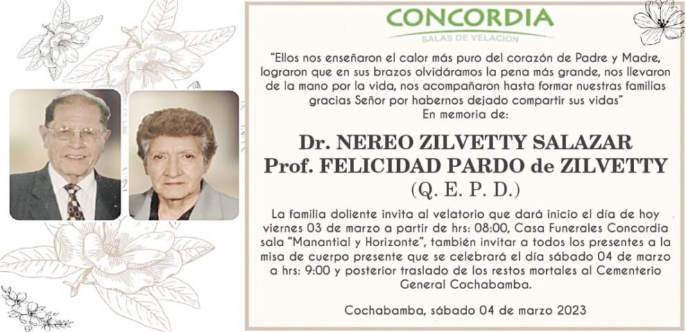 Necrológico Dr. Nereo Zilvetty Salazar