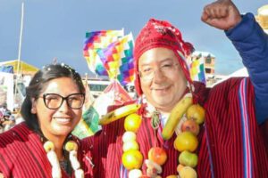 Eva Copa respaldo a Arce en acto público en El Alto