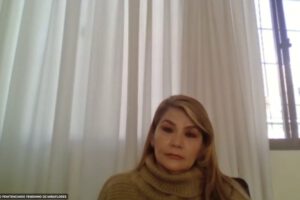 Detención preventiva de Añez en audiencia virtual desde el penal Miraflores