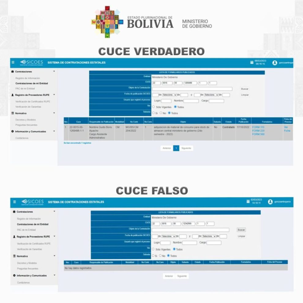 Ministerio de Gobierno niega compra de mini cámara