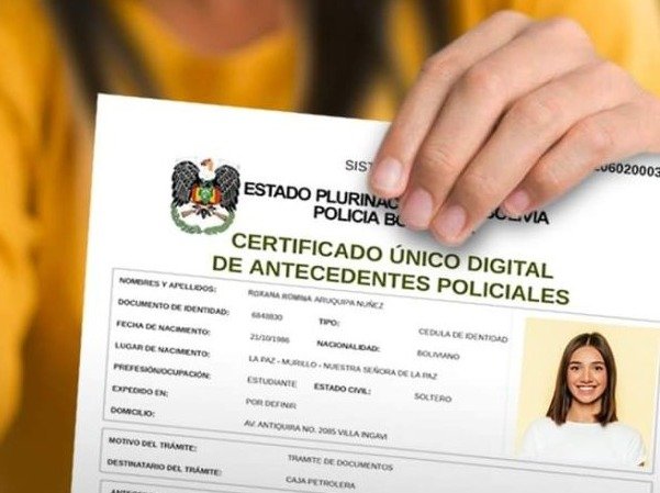 Certificados policiales emitidos digitalmente en El Alto